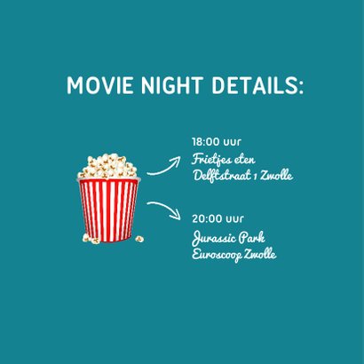 Kinderfeestje uitnodiging popcorn 2