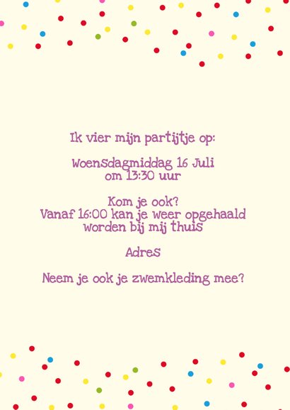 Kinderfeestje uitnodiging taart 3
