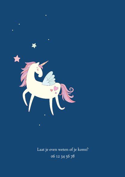 Kinderfeestje uitnodiging unicorns forever 2
