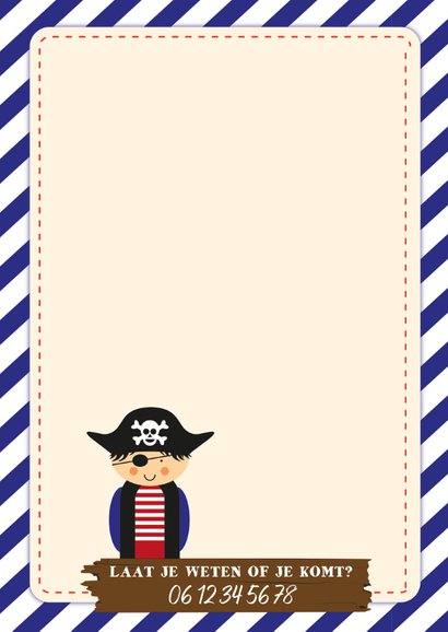 Kinderfeestje uitnodiging voor een piratenfeest 2