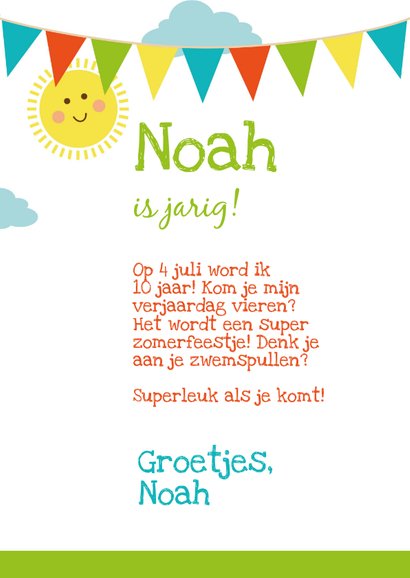 Kinderfeestje uitnodiging zomerfeestje jongen 3