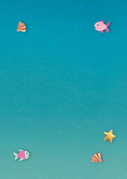 Kinderfeestje uitnodiging zwemfeestje zeemeermin Achterkant