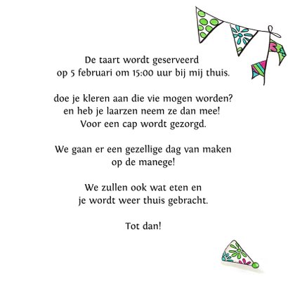 Kinderfeestje uitnodigingen paardenfeestje 3