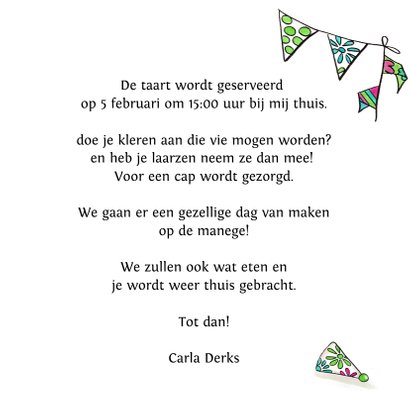 Kinderfeestje uitnodigingen paardenfeestje 3