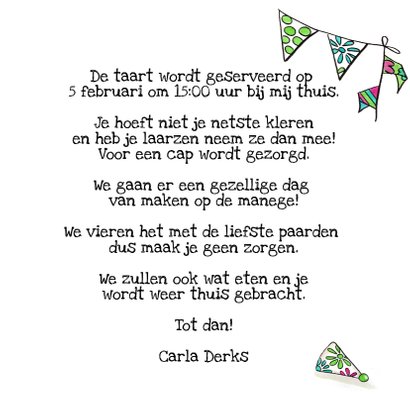 Kinderfeestje uitnodigingen paardenfeestje 3