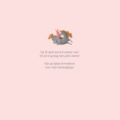 Kinderfeestje Unicorn Roze 3