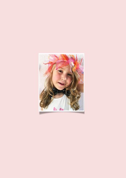 Kinderfeestje vlaggetjes meisje fotokaart 2