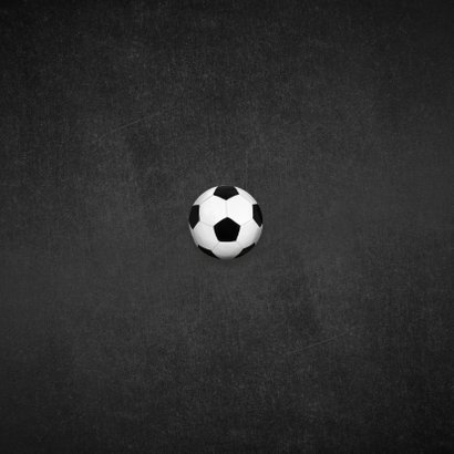 Kinderfeestje voetbal krijt goud foto uitnodiging Achterkant
