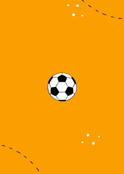 Kinderfeestje voetbal oranje foto doodle Achterkant