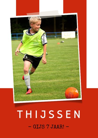 Kinderfeestje voetbalshirt gestreept rood wit 2