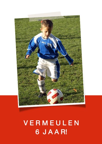 Kinderfeestje voetbalshirt uitnodiging rood wit 2