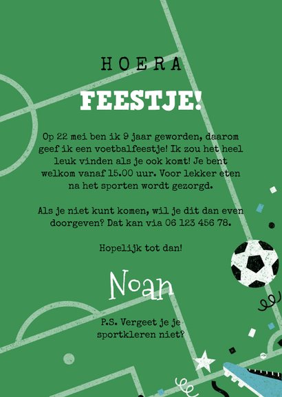 Kinderfeestje voetbalthema aanpasbare leeftijd 3