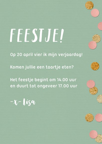 Kinderfeestje voor meisje met foto en confetti 3