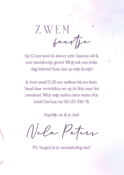 Kinderfeestje waterverf zeemeerminstaart 3