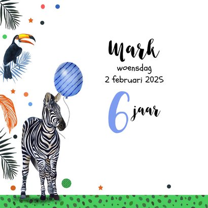 Kinderfeestje zebra tropisch 2