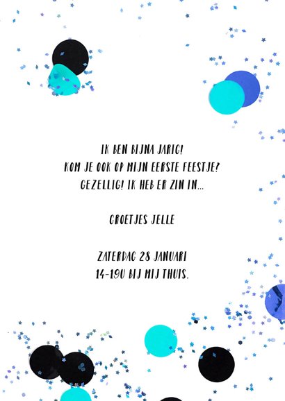 Kinderfeestje1 jaar confetti boy 3