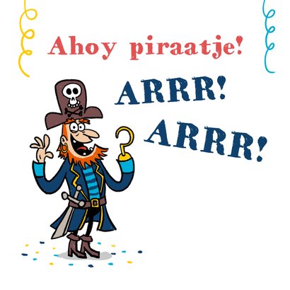 Kinderfeestjes uitnodiging grappige piraat met papegaai 2