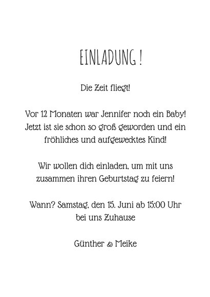 Kindergeburtstag Einladung 12 Monate Fotocollage 3