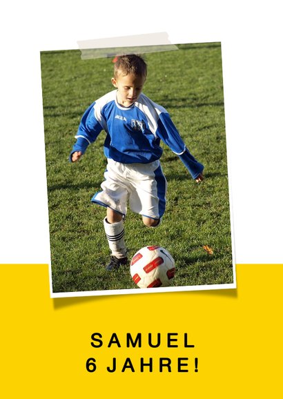 Kindergeburtstag Einladung Fußball Trikot Foto innen 2