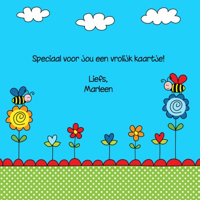 Kinderkaart bijtjes blauw 3