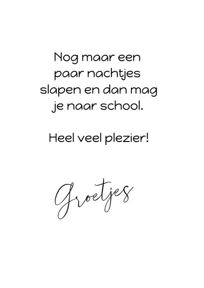 Kinderkaart eerste schooldag 3