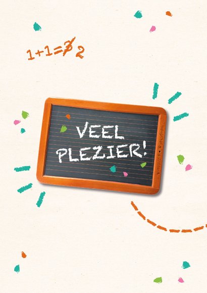 Kinderkaart 'Hoera, naar school!' krijtbord 2