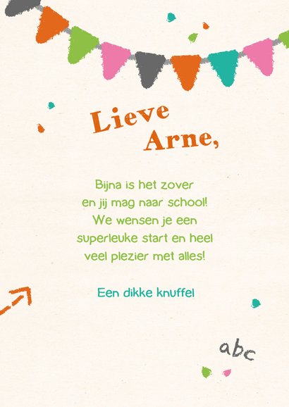 Kinderkaart 'Hoera, naar school!' krijtbord 3