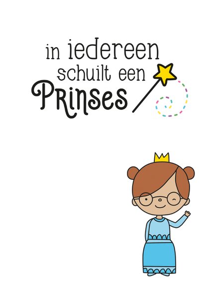 Kinderkaart 'in iedereen schuilt een prinses' 3