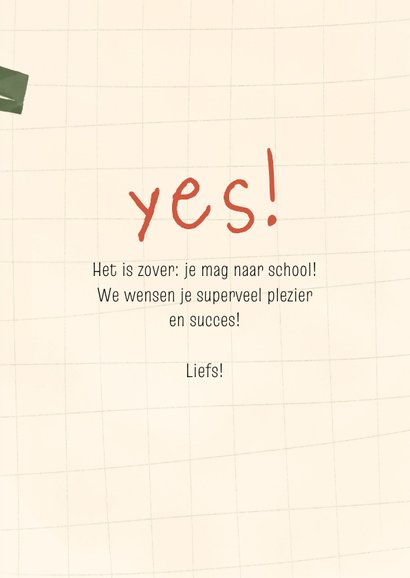 Kinderkaart naar school met schoolspulletjes 3