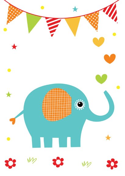 Kinderkaart olifant slinger 2