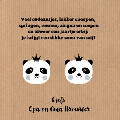 Kinderkaart pandabeer kraftprint 3