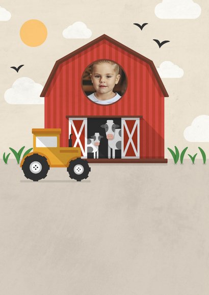 Kinderkaartje boerderij thema met foto 2