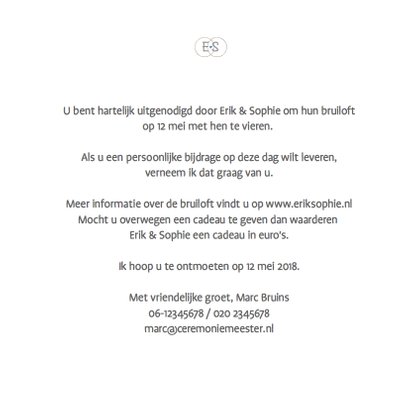 Klassiek bedankkaart huwelijk - LO 3
