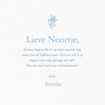 Klassiek getuige kaartje met vintage roosjes lichtblauw 3