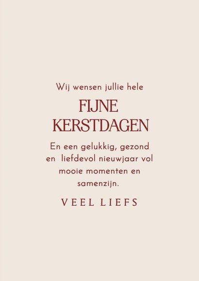 Klassiek kerstkaartje ruitjespatroon rood met foto 3