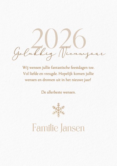 Klassiek nieuwjaarskaartje wit met fotocollage en sneeuwvlok 3