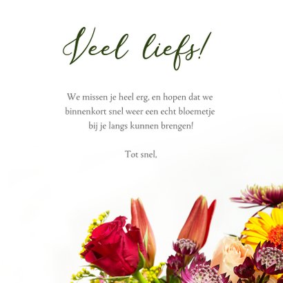 Klassieke bloemenkaart met een foto van een boeket 3