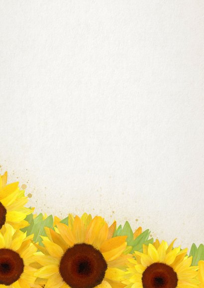 Klassieke fijne en zonnige vakantiekaart met zonnebloemen 2