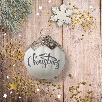 klassieke foto kerstkaart - hout en glitter 2