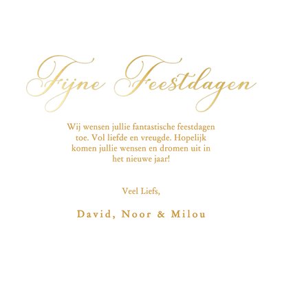 Klassieke fotokaart en gouden typografie fijne feestdagen 3