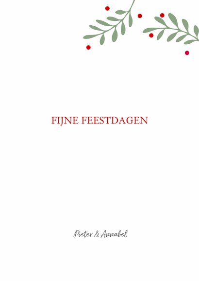 Klassieke groene kerstkaart takjes foto 3
