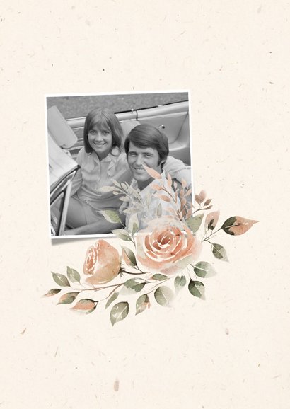 Klassieke jubileum menukaart met bloemen 2