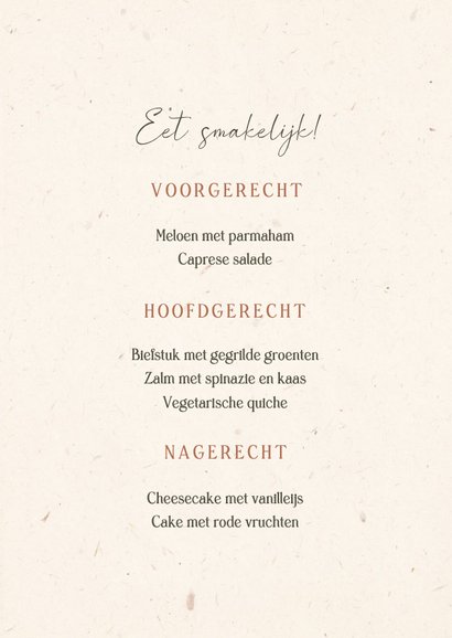 Klassieke jubileum menukaart met bloemen 3