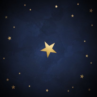 Klassieke kerstkaart gouden sterren 'Merry Christmas' Achterkant