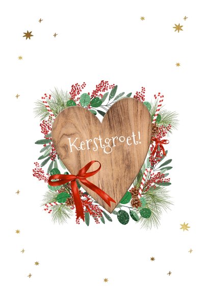 Klassieke Kerstkaart Kerstkrans Kersttak | Kaartje2go