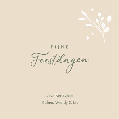 Klassieke kerstkaart met foto botanisch 3