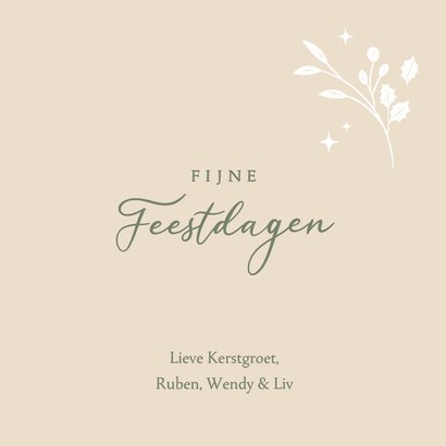 Klassieke kerstkaart met foto botanisch 3