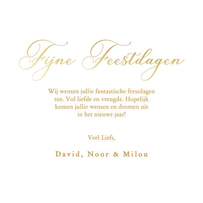 Klassieke kerstkaart met foto en gouden typografie 3