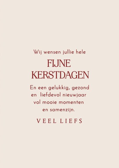 Klassieke kerstkaart ruitjespatroon rood met foto 3