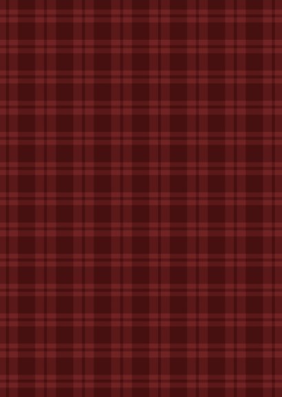 Klassieke kerstkaart ruitjespatroon rood met foto Achterkant